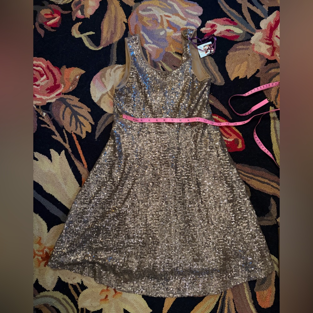 Say What? Gold Sequined dress